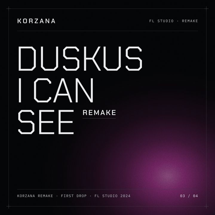 Duskus I Can See remake cover: the title set in Chakra Petch on near-black with a magenta light